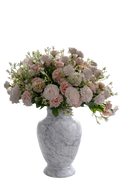 Bouquet Oeillets de soie - Couleur Rose/Blanc