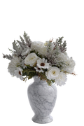 Bouquet Rose et Marguerites en soie - Couleur Blanc