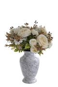 Bouquet Marguerites et Pivoine - Couleur Blanc